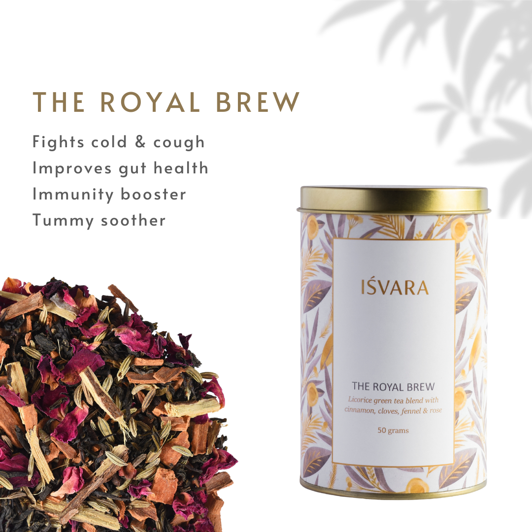 Immunity teas The Royal Brew Rose green tea IŚVARA